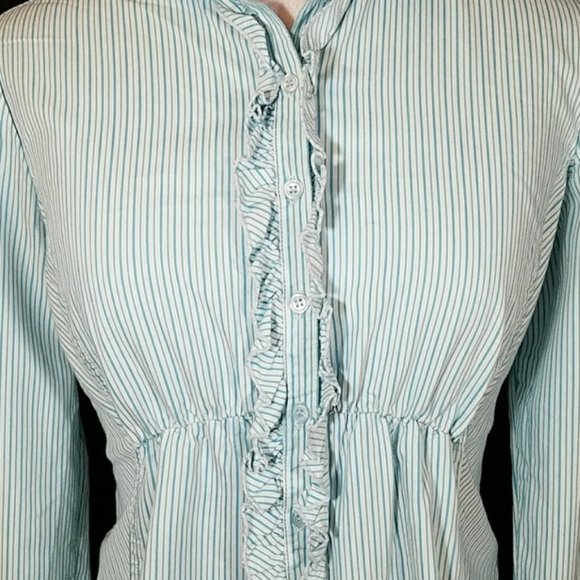 New York & Company Tops - NEW YORK & CO Teal Pinstripe button down top